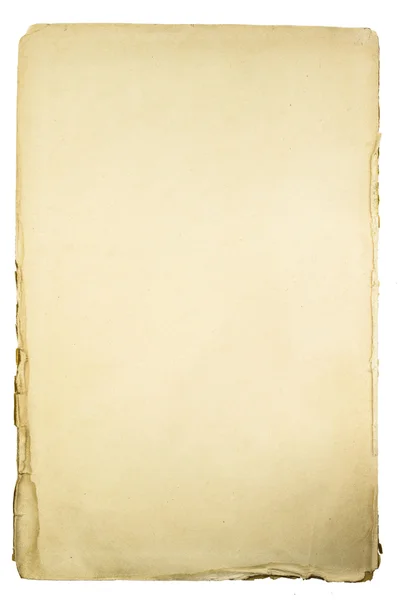 Hoja de papel vieja aislada sobre blanco — Foto de Stock