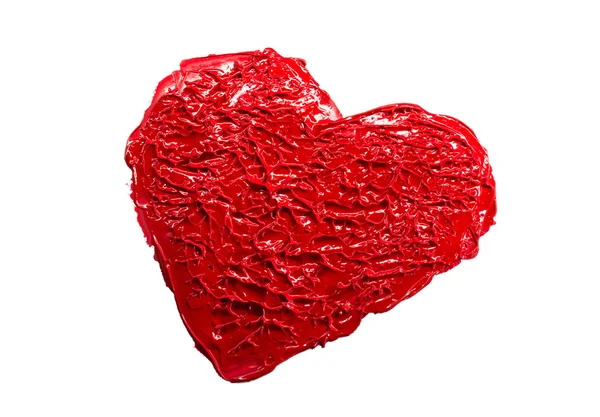 Kırmızı kalp sevgi. Sanat oil(acryl) boyalar. — Stok fotoğraf