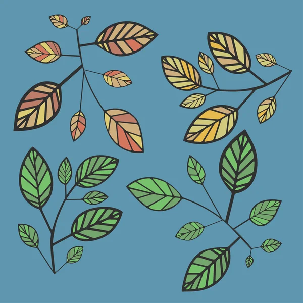 Folhas coloridas. Ilustração vetorial, eps10 — Vetor de Stock