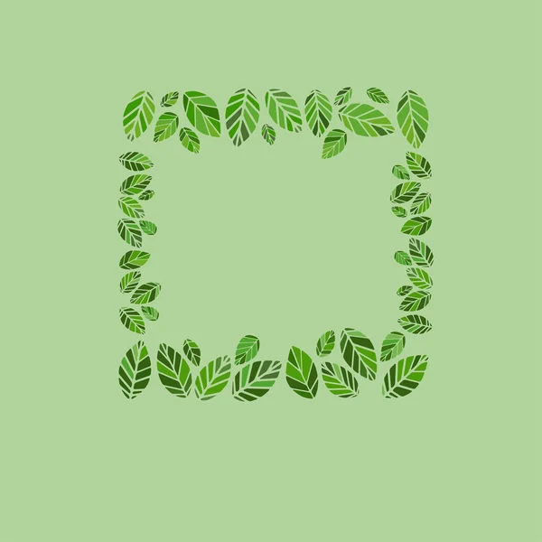 Çerçeve. yeşil yaprakları. vektör çizimi, eps10 — Stok Vektör