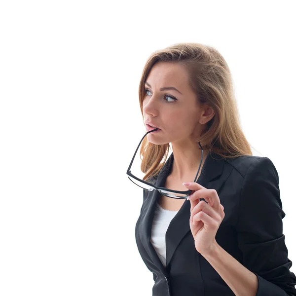 Retrato de mujer atractiva con gafas — Foto de Stock