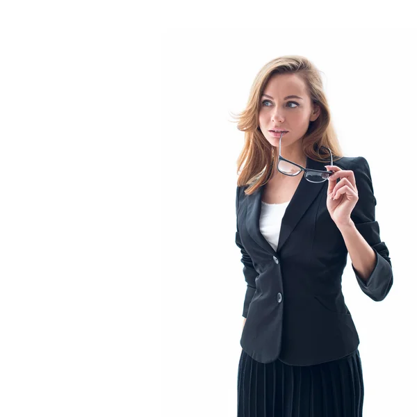 Retrato de mujer atractiva con gafas — Foto de Stock