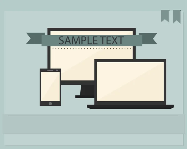 Monitor, tableta y teléfono inteligente — Archivo Imágenes Vectoriales