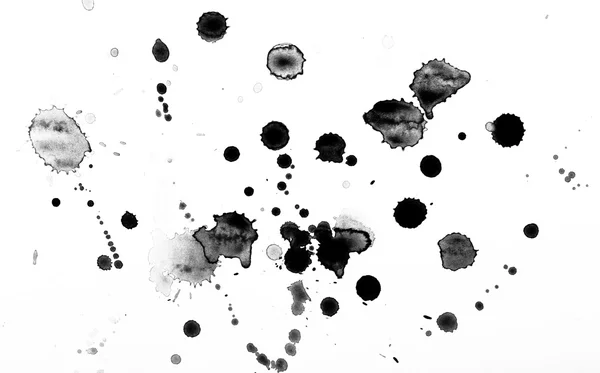 水彩颜料的黑色污点 — 图库照片