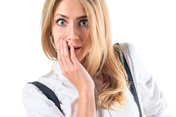 Surprised excited beautiful woman — Stock Photo, Image