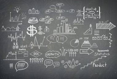 Finans iş öğelerini elle çizilmiş doodle