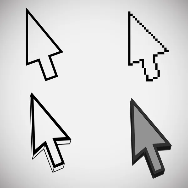 Kurzory ikony myší šipku vektorové ilustrace — Stockový vektor