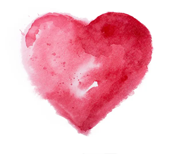 Ακουαρέλα καρδιά. έννοια - αγάπη, σχέση, τέχνη, ζωγραφική — Φωτογραφία Αρχείου