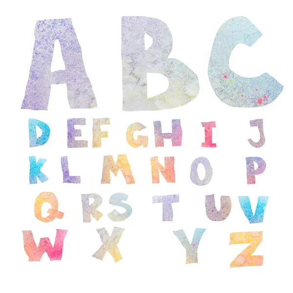 Watercolor alphabet — Stock Photo, Image