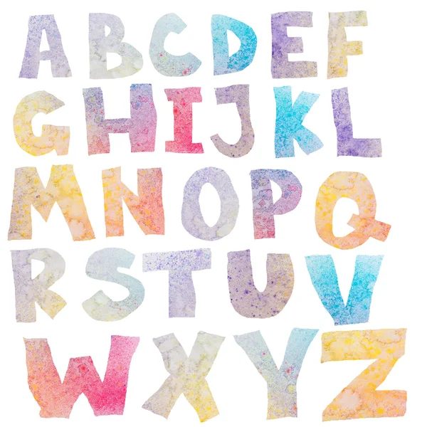 Watercolor alphabet — Stock Photo, Image
