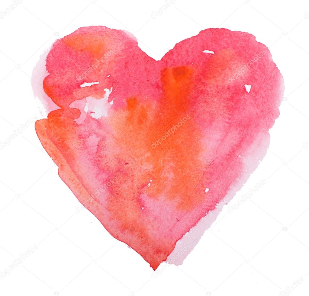 Watercolor heart. Concept - love, relationship, art, painting