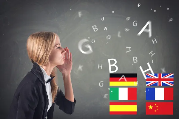 Lengua extranjera. Concepto - aprender, hablar, viajar — Foto de Stock
