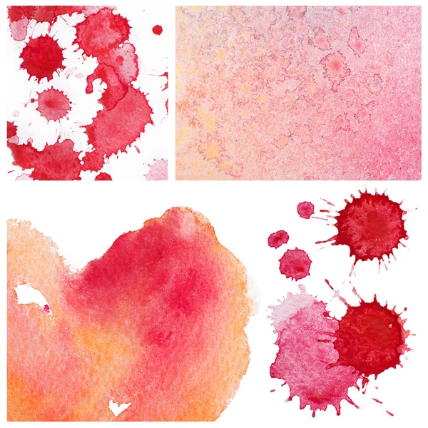 Abstract painted blots watercolor background on paper texture. — Stock Photo, Image