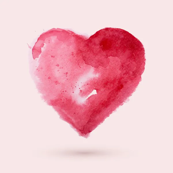Акварельне серце, Векторні ілюстрації — стоковий вектор