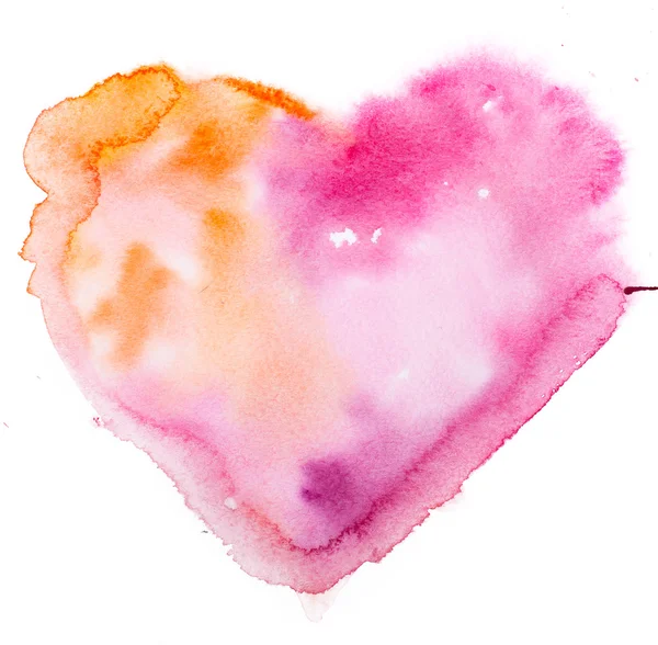 Akvarell hjärta — Stockfoto