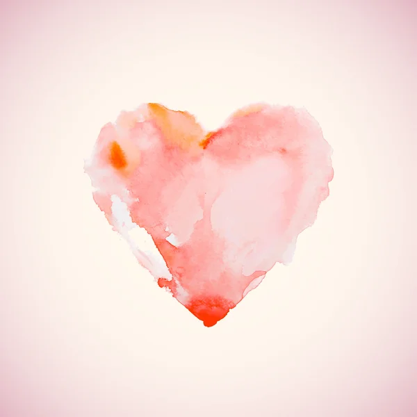 Watercolor heart vector illustration — Stock Vector