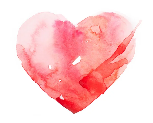 Watercolour heart isolated on white background — Stock Photo, Image