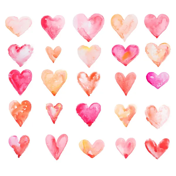 Watercolour hearts — Stock Photo, Image