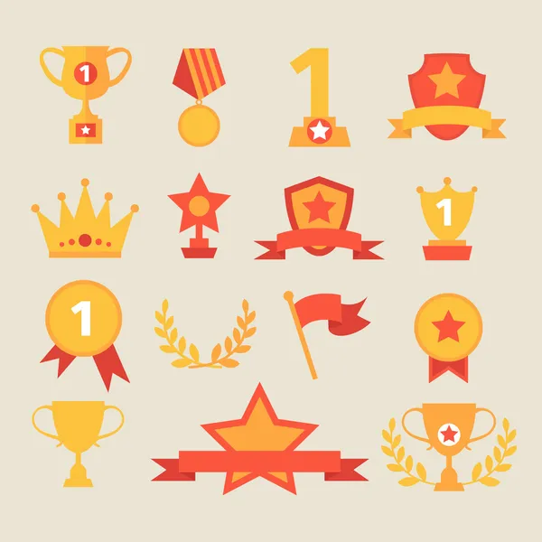 Трофей та іконки нагород — стоковий вектор