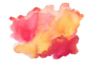 soyut, kırmızı, turuncu suluboya, aquarelle sanat el çizmek boya beyaz zemin üzerine