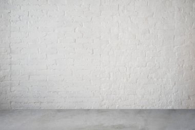 yüksek çözünürlüklü beyaz tuğla duvar ve zemin dokulu arka plan