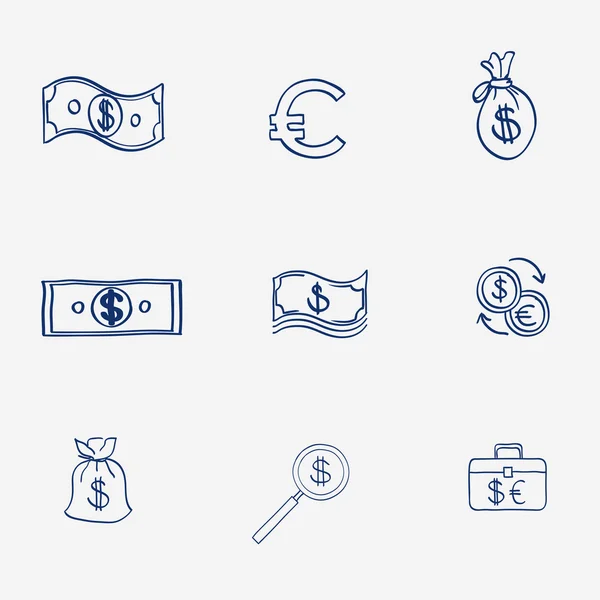 Geld icons set — Stockvector