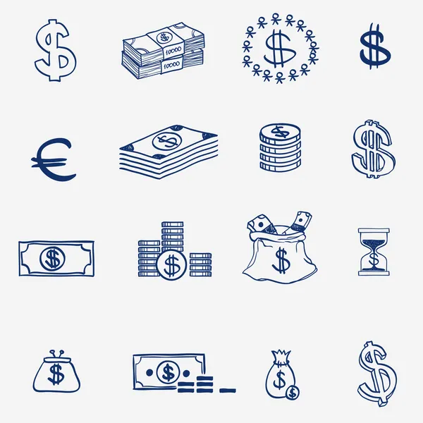 Geld icons set — Stockvector