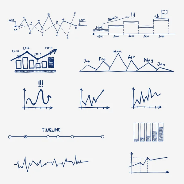 Grafikon, diagram üzleti elemek. — Stock Vector