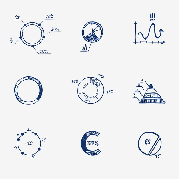 Conjunto de diagrama gráfico círculo — Vetor de Stock