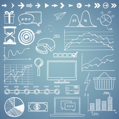 İş, finanse el çizmek doodle öğeleri