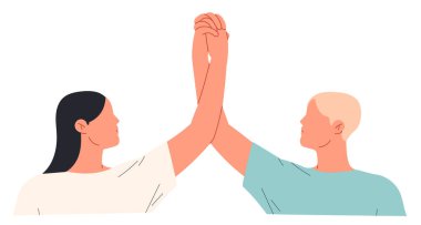 Birbirini kollayan erkek ve kadının elleri birlik ve beraberlik gösteriyor.