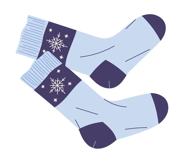 Warme Socken als Element von Winterbekleidung und Oberbekleidung. — Stockvektor