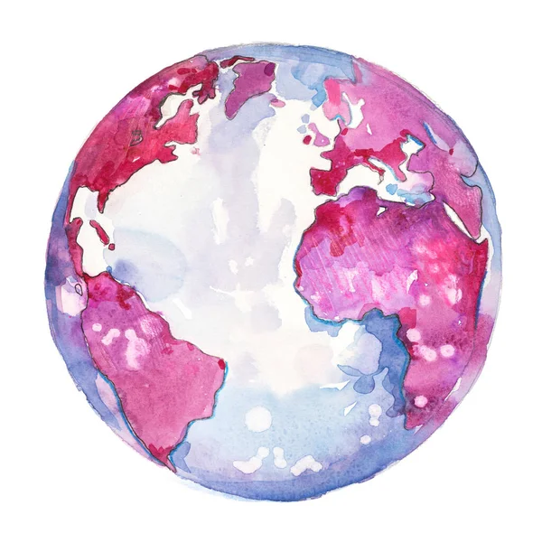 지구, 지구. 세계 대양, 미국, 아프리카, 유럽 사이의 공간. — 스톡 사진