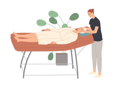 Kadın yüz muamele spa salonda.