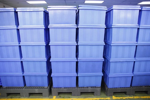 Blue Plastic box products. — Stock Photo, Image