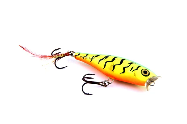 Yellow Lure is fishing on white Background. — Stock Photo, Image