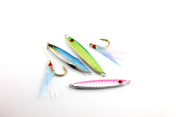 O Jiging Lure está pescando em fundo branco . — Fotografia de Stock