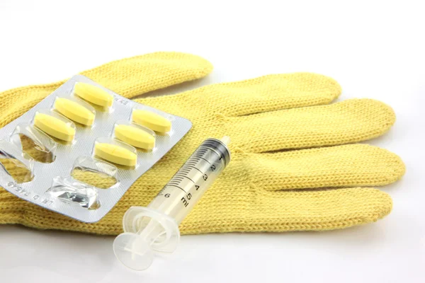 Blister and syringes. — Stock Photo, Image