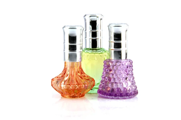 Три цвета Бутылка духов . — стоковое фото