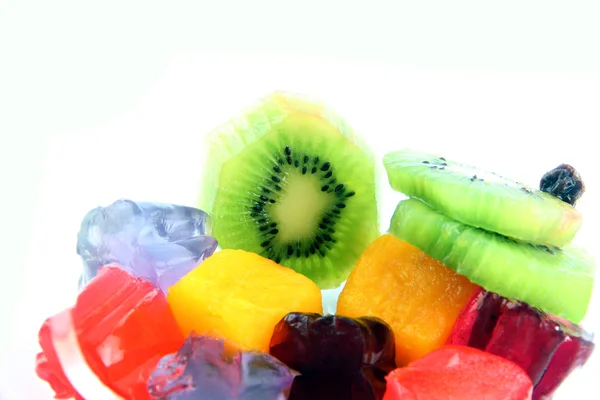 Fruit and jelly with Colorful. — Stock Photo, Image