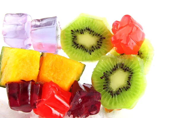 Fruits et gelée aux couleurs vives . — Photo