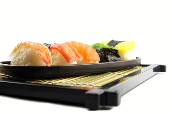 The seafoods Sushi on the dish. — Stock Photo, Image