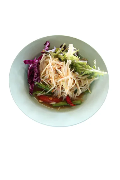 Papaya salad in the dish. — Stock Photo, Image