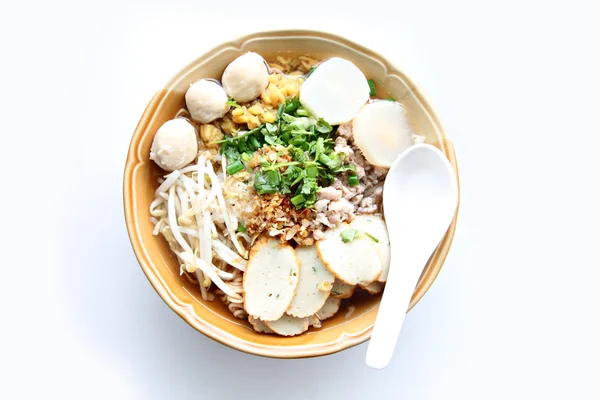 Thai Noodles soup in bowl. — Stock Photo, Image