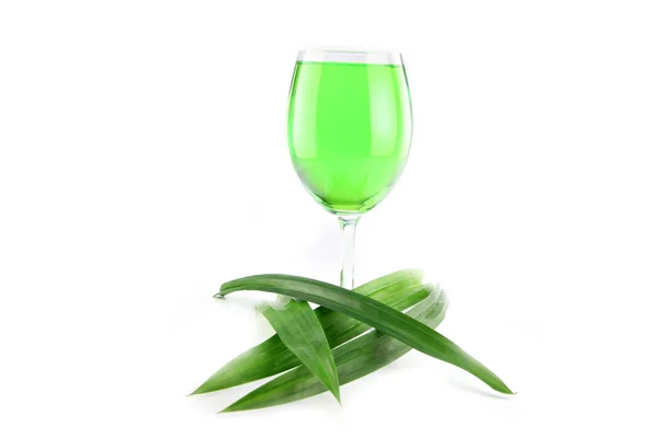 Groen water pandan en in een glas. — Stockfoto