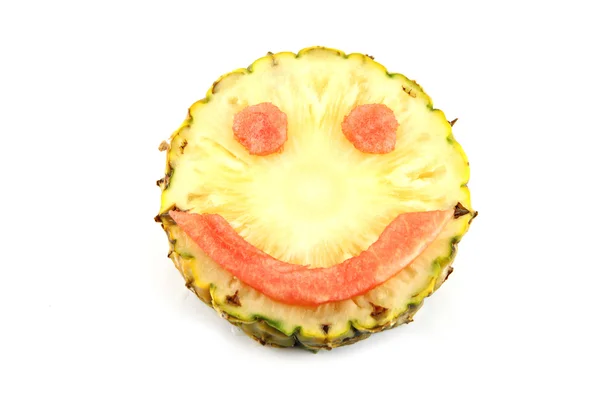 Smile Face of Emotion image made from mix fruits. — Stock Photo, Image