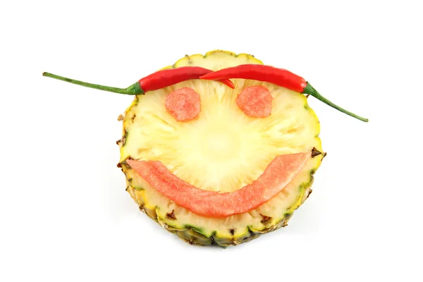 Visage sourire de l'image Emotion faite de fruits mélangés . — Photo