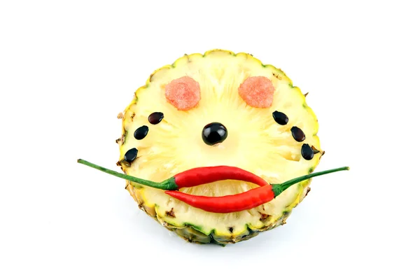 Imagem Cry Face of Emotion feita a partir de frutas misturadas . — Fotografia de Stock