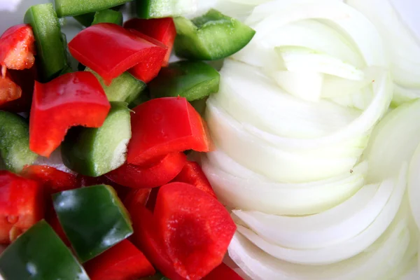 Onions and bell pepper slices. — Stock Photo, Image