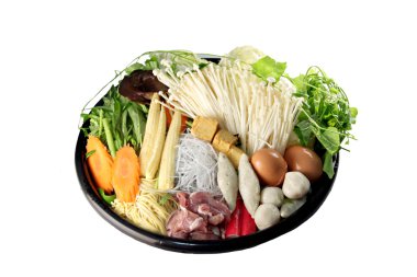 malzemeler sukiyaki tabak.